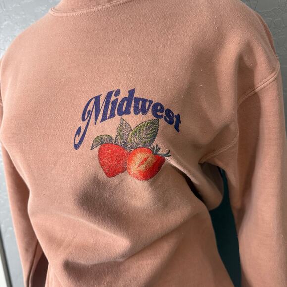 By Anthropologie Strawberry Sweatshirt, XS - Picture 3 of 7
